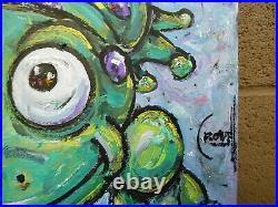 Frumpy Da' Frog 8x10 canvas oil painting NEW smiling original WOW signed CROWELL