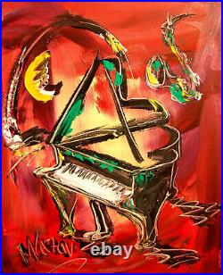 GRAND PIANO ABSTRACT ORIGINAL FINE ART Painting IMPRESSIONIST KAZAV