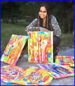 GUAJARDO Original Expressionism Butterfly 14X11 Canvas Signed Art