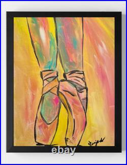GUAJARDO Original Neo Expressionism Ballet Dancer 12X16 Canvas
