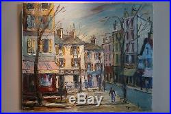 George Hann Original Oil Painting on Canvas Paris Street Scene Signed