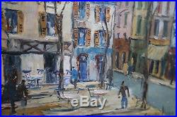 George Hann Original Oil Painting on Canvas Paris Street Scene Signed
