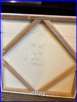 George Perrou Retro Modern Art on canvas The Map 30x30 signed 2008