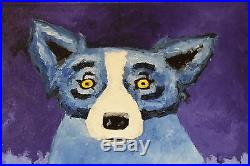 George Rodrigue Blue Dog Original On Linen 1991 One Of A Kind Rare