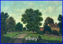 George W Drew (American 1875-1968) Farmhouse And Land, Oil On Canvas