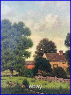 George W Drew (American 1875-1968) Farmhouse And Land, Oil On Canvas