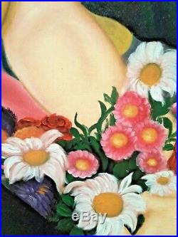Gerda Wegener Original Handmade Oil Painting On Canvas & Hand Carved Wood Frame