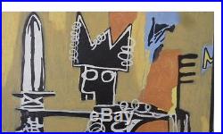 Gigantic Vintage Original Street Art Urban Painting on Canvas Basquiat Style