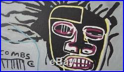 Gigantic Vintage Original Street Art Urban Painting on Canvas Basquiat Style
