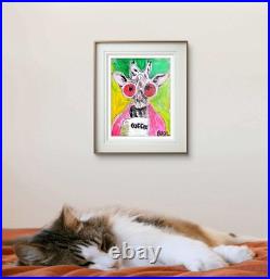 Giraffe Therapist Abstract Expressionist Original Painting Canvas