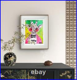 Giraffe Therapist Abstract Expressionist Original Painting Canvas