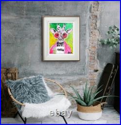 Giraffe Therapist Abstract Expressionist Original Painting Canvas