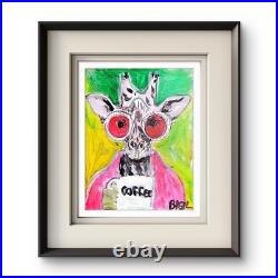 Giraffe Therapist Abstract Expressionist Original Painting Canvas