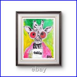 Giraffe Therapist Abstract Expressionist Original Painting Canvas