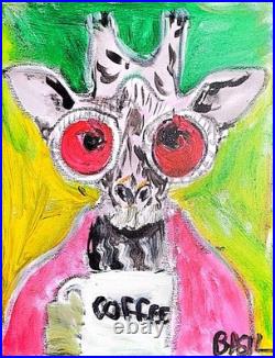 Giraffe Therapist Abstract Expressionist Original Painting Canvas