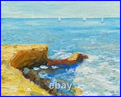Gorgeous Oil Painting. Sunset Cliffs San Diego. Original. Impressionist Art