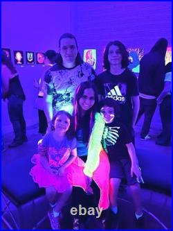 Guajardo Art Bee and Blue Swirls 9X6 Paper Abstract Neon Expressionism