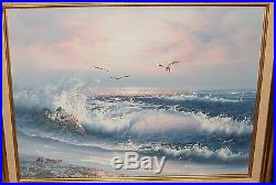 H. Boyd Seascape Birds Original Oil On Canvas Painting