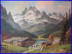H. Wolf Original Oil on Canvas of German Landscape