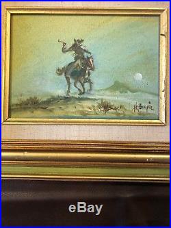Hal Empie original oil painting Night Rider 5x7 on canvas. FREE SHIPPING