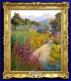 Hand painted Oil painting original Art Landscape Garden Path on canvas 24x30