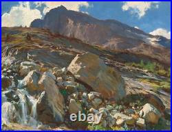 Hand painted Oil painting original Art Landscape Mountain Rock on canvas 30x40