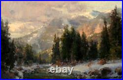 Hand painted Oil painting original Art Landscape Tree on canvas 24x36