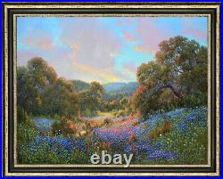 Hand painted Oil painting original Art Landscape flower on canvas 36x48