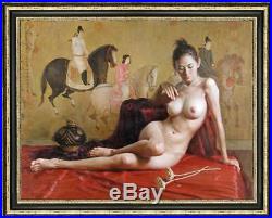 Hand-painted Original Oil Painting art Chinese nude Girl on canvas 30x40