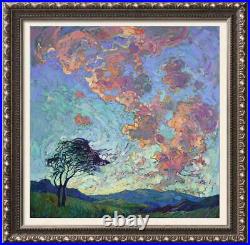 Hand painted Original Oil Painting art Landscape sky tree on canvas 30X30