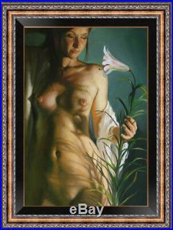 Hand-painted Original Oil Painting art female nude Girl on canvas 24x36