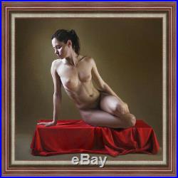 Hand-painted Original Oil painting Portrait art nude girl on Canvas 30X30