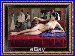 Hand-painted Original Oil painting art Chinese nude girl on Canvas 24x36