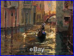Hand-painted Original Oil painting art Impressionism Landscape Venice on Canvas