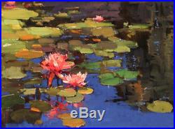 Hand-painted Original Oil painting art Impressionism Water lily On Canvas 20X24