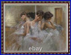 Hand painted Original Oil painting art Impressionism ballet girl on Canvas