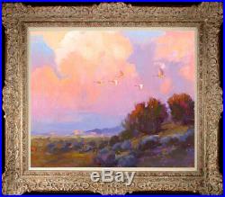 Hand-painted Original Oil painting art Impressionism landscape Sunset on Canvas