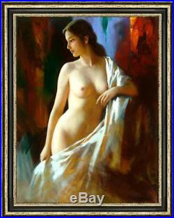 Hand-painted Original Oil painting art Impressionism nude girl on Canvas 24X36