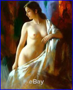 Hand-painted Original Oil painting art Impressionism nude girl on Canvas 24X36