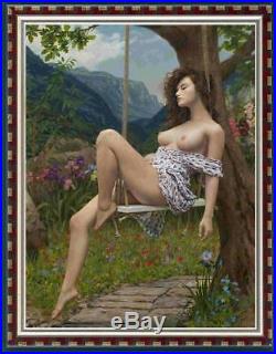 Hand painted Original Oil painting art female nude girl on Canvas 24X36