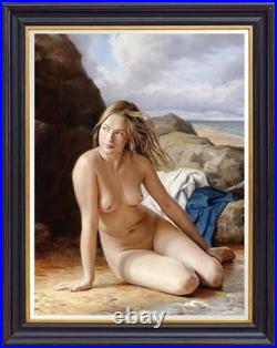 Hand-painted oil painting art young female woman nude on canvas 24X36