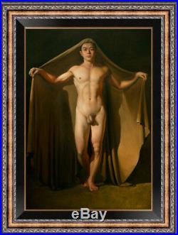 Hand-painted original Oil painting art gay young male nude on canvas 24x36