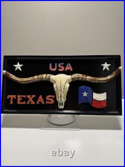 Handmade 3D Texas Longhorn Wall Art 40×60 cm