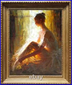 Handmade Oil painting original Art female ballet girl on canvas 24X30