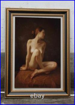 Handmade Original Oil painting female art women girl on Canvas 24''x36