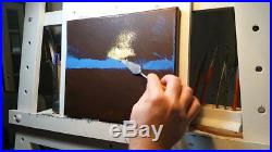 Heading In Oil on Canvas Original Painting by Dusan Sunset Ocean Beach Sea Surf