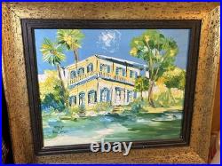 Hemingway Home original oil on canvas, Signed by artist DEGO, antique frame