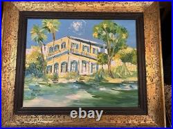 Hemingway Home original oil on canvas, Signed by artist DEGO, antique frame