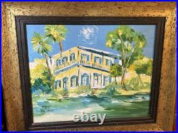 Hemingway Home original oil on canvas, Signed by artist DEGO, antique frame
