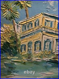 Hemingway Home original oil on canvas, Signed by artist DEGO, antique frame